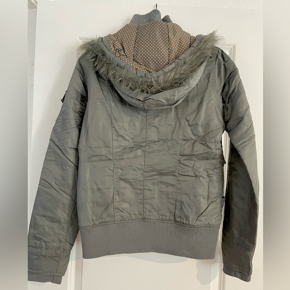 Zip up Button up Hooded Jacket - Picture 2 of 12